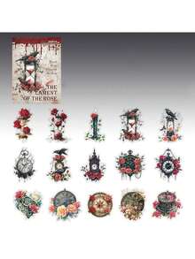 have a good day 30张/包 暗黑哥特风剪贴簿贴纸，创意美学贴纸，DIY装饰拼贴工艺用品，节日礼物，个性化剪贴簿学校文具