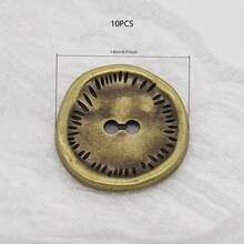 10 chiếc khuy kim loại tròn bất đối xứng kiểu cổ điển, hai lỗ, kích thước 11/15/18/20mm, thích hợp cho áo sơ mi, vest, áo khoác len. - Nhiều màu - Xem 12