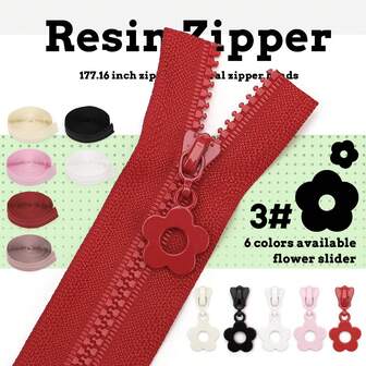 1 Set: 4,5 m Reçine Fermuar + 10 Adet Çiçekli Fermuar Çekme Ucu, #3 Renkli Reçine Fermuar ve Çiçekli Fermuar Çekme Ucu, Çantalar, Sırt Çantaları, Kırtasiye Çantaları, Cüzdanlar ve El Yapımı Kendin Yap Projeleri İçin Uygundur