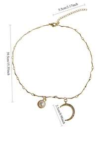 1pc Crescent Moon Shaped Pendant Necklace, Fashion Accessory For Women, Suitable For Vacation, Gift - Moon Necklace - View 2
