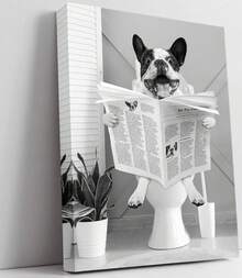 Biufo Wall Art Bathroom Animal Dog on Toilet Wall Decor Canvas Print Picture Black White Artwork Restroomx)cuadros decorativos para sala,poster,con marco,posters,cuadros para la pared ,marcos para cuadros,cuadro,virgen de guadalupe,salascuadros decorativos para sala,poster,con marco,posters,cuadros para la pared ,marcos para cuadros,cuadro,virgen de guadalupe,salas - transparente - Ver 11
