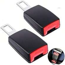 2pcs Metal Car Seat Belt Adjuster, Black Universal Buckle Extender Connector Safety Belt Cover - Multicolor - View 1