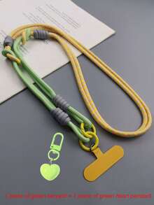 Mobile Phone Lanyard Long Crossbody Can Be Carried With Multifunctional Neck Hanging For Men And Women Outdoor Hiking, Thick Chain Case Set, Hand-Held Pendant, Love Pendant, Colorful Woven Mobile Phone Lanyard, Simple Small Star Pendant Wristband, Detachable Strap, Multifunctional Outdoor Handheld Lanyard, Equipped With Clip,