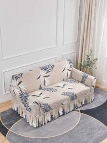 1pc Vintage Floral Pet Proof Breathable Stretch Sofa Cover, All Season Universal Fit Printed Dust-Proof Sofa Slipcover (Pillow Cover Not Included)