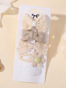 4/5pcs Bohemian Style Cute Bowknot Hair Clips, Sweet Kids Fashion Hair Accessories Gift Set - Multicolor - View 13
