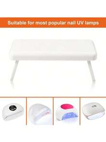 1pc Foldable Nail Hand Rest, Nail Technician Nail Hand Cushion, Manicure Hand Pillow, Foldable, Raised For Nail Lamp, Salon Wrist Support Pillow, Portable Hand Holder, Nail Pillow Armrest, Nail Salon Nail Supplies - White - View 5