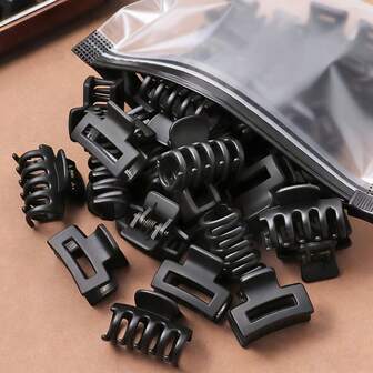 20个装女士黑色小方月牙形发夹（颜色随机）女士发爪发夹冬季发饰