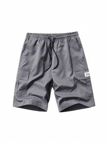 Men's Casual Cargo Pants, Comfortable Summer Menswear Cargo Pants - Grey - View 2