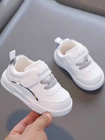 1 par de zapatos para bebé y niño pequeño de 0 a 4 años, color blanco, con parte superior de cuero, impermeables, antideslizantes, suela blanda, ligeros, cómodos, con suela gruesa, resistentes al desgaste, punta redonda, de corte bajo, con diseño de , aptos para interiores y exteriores, para todas las estaciones