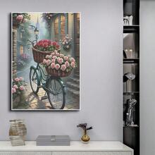 1pc 5D Diamond Painting Kit - "Flower-Laden Street: Gentle Poetic Lines Emerging From The Fireworks" - Large Size Full Diamond Art DIY Diamond Painting Set, Frameless Mosaic Full Round Acrylic Diamond Art DIY Diamond Painting Set, Ideal Home Decor Gift For Home And Office Desk - Multicolor - View 13