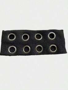 1pc Punk Girl Hollowed Out Eyelets Wide Elastic Headband Stretchy Metal Rock Steampunk For Sports Casual Headbands Hair Accessories Fall Women Bandana Autumn Sweatband Yoga Hair Wrap Workout Running Winter Hair Band For Vacation Outfits Woman Elegant Scarf - Multicolor - View 4