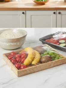 10/50/100pcs Large Transparent Food Preservation Film Covers, Food Tray Preservation Film Covers, Kitchen Food Covers, Plastic Bags, Food Storage Bags, Bread Covers, White Food Covers, Plastic Packaging Film, PE Preservation Film Bags, Kitchen Storage, Household Plastic Packaging - Multicolor - View 10