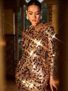 Faeriesty Đầm dạ hội dài thướt tha đính sequin sang trọng với đường xẻ cao – Chiếc đầm ôm sát lấp lánh dành cho thảm đỏ, các sự kiện trang trọng, tiệc tùng cao cấp và trang phục đón năm mới, đám cưới mùa xuân. - Rỉ Nâu - Xem 11
