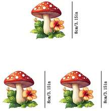 1pc/2pcs/3pcs Durable Long-Lasting Heat Transfer Mushroom Patches, For DIY T-Shirts, Sweatshirts, Jeans, Hoodies, Backpacks, Jackets, Handbags, Pillows