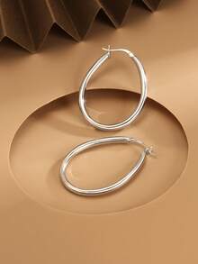 1 对 S925 纯银镂空水滴耳环，简约时尚百搭夸张个性银环耳环，低调优雅，送给母亲、女朋友、最好的朋友、生日、日常佩戴的慷慨礼物