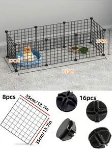 DIY Iron Wire Mesh Panels, Freely Combinable Pet Fence, Cat Cage, Dog Cage, Hamster Cage, Rabbit Cage Accessories, Suitable For Small Pets Like Cats And Dogs, Also Can Be Used To Assemble Shoe Cabinets And Shelves
