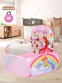 4ft/120cm Foldable Children Ball Pit Tent With Basketball Hoop, Portable Fun Toy, Suitable As Children's Birthday/Easter Gift - Multicolor - View 13