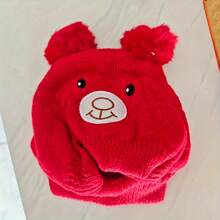 冬季保暖狗狗耳罩围巾帽 - 柔软针织防风宠物帽，配有可爱熊耳朵，防滑贴合，适合中大型犬，仅限手洗