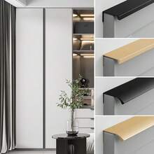 5个铝合金隐形拉手，免钻孔橱柜抽屉柜极简弧形拉手，哑光隐藏式现代简约家具门把手 - 彩色 - 查看 10