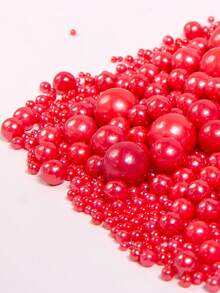 3oz/85g Red Mixed Size Sprinkles, Suitable For Cake Decorating, Wedding Party Decor, Round Pearl Sprinkles For Ice Cream, Cupcakes, Baking, Birthday Party, Valentine's Day Desserts - Red - View 3