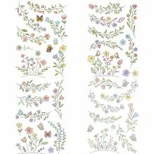 Bộ 29 miếng giấy ổn định thêu hoa và dây leo, que thêu tan trong nước 21,08cm x 29,72cm và nhãn dán may, 4 tờ giấy dập viền hoa thêu, kèm theo 9 video hướng dẫn các mũi thêu. - Nhiều màu - Xem 15