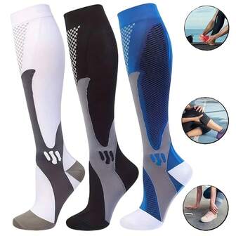 3 Pairs/Pack Men Women Outdoor Sports Running Gym Fitness Compression Athletic Socks