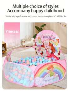 4ft/120cm Foldable Children Ball Pit Tent With Basketball Hoop, Portable Fun Toy, Suitable As Children's Birthday/Easter Gift - Multicolor - View 9