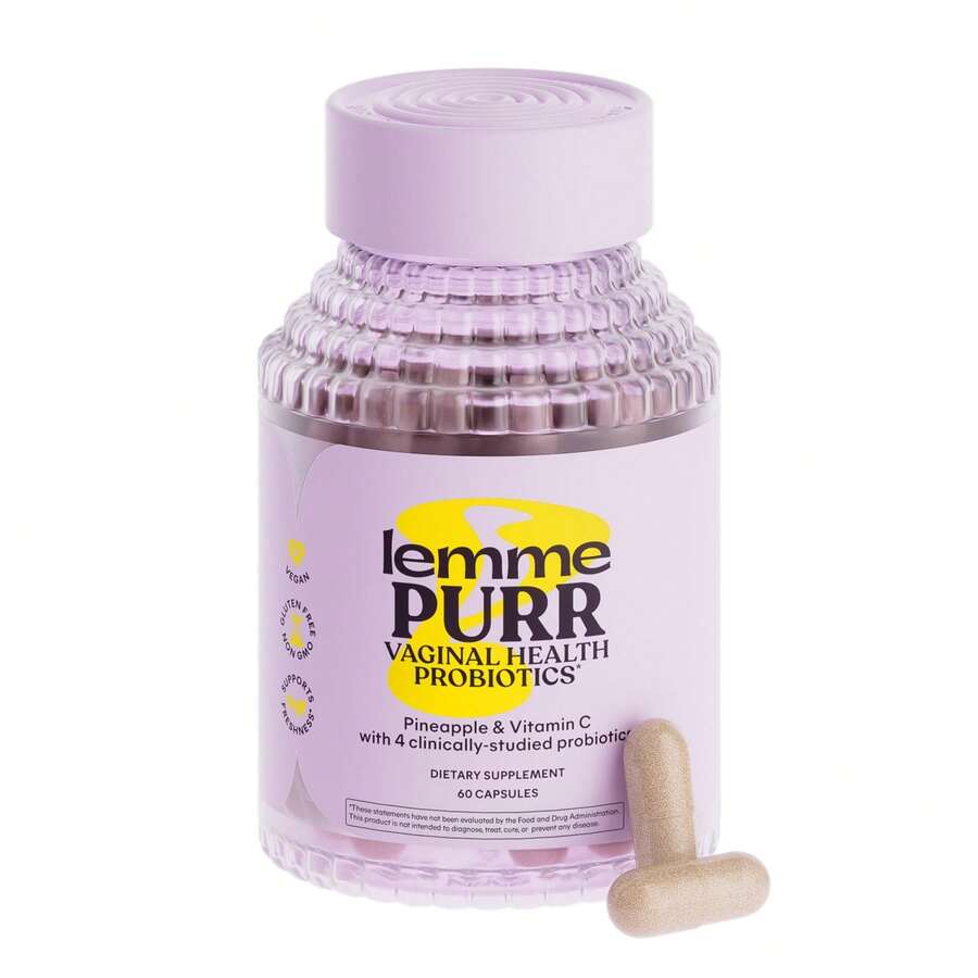 Lemme Purr Vaginal Health Probiotics (60 Veggie Caps) – 2 Caps/Day With Clinically-Studied Strains, Supports Vaginal Freshness & Immune Health, Plus Vitamin C - 1 CÁI - Xem 1
