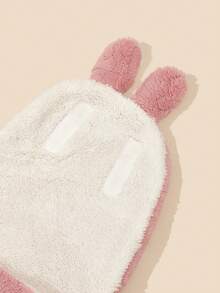 1pc Newborn Cartoon Pattern Double-Layer Plush Baby Swaddle Blanket - Pink - View 5