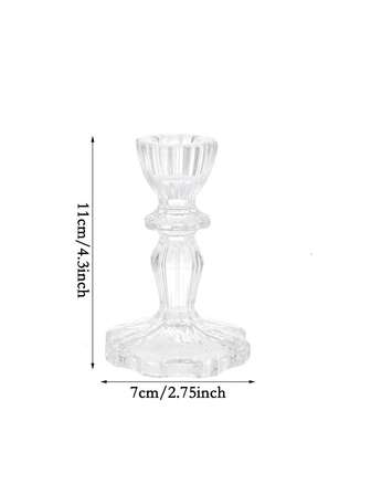 3Pcs/1Pc Elegant Clear Candle Holders/Candlestick Holders, Room Decor/Home Decor/Table Decor,Natural Crystal Design, Suitable For Furniture Decoration, Home Table Decoration, Wedding Center Decoration, Office Decoration, Outdoor Garden Decoration, Room Decoration, Family Gathering, Table Decoration, Wedding, Event,Best Friend Gift/Christmas/Thanksgiving Day/Halloween