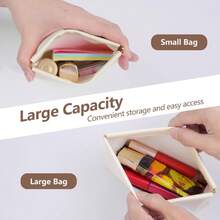 3 Pcs Makeup Bag Data Cable Storage Bag Automatic Closure Portable Small Bag Cosmetic Bag - 棕色3個 - 查看 2