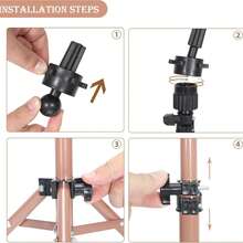 Adjustable Metal 3-Leg Wig Stand, Suitable For Beauty And Hair Training, Mannequin Head Tripod For Wig And Beauty Training Practice - Multicolor - View 9