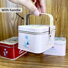 1pc Cartoon Rectangular Metal Storage Box With Rabbit Print, Handle, Iron Material, For Halloween Christmas Party Supplies, Wedding Chocolate Gift Packaging, Wedding Box With Candy Container, Office Desk Storage Box, Cosmetic Organizer, Baking Supplies Packaging Box - Multicolor - View 11