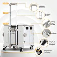 Emajin Shopping Trolley Cart 75L Foldable White - White - View 6