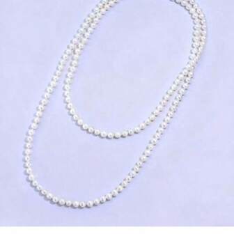 淡水珍珠项链，经典法式风格，适合日常佩戴和圣诞派对