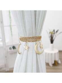 1 件复古金属窗帘夹，饰有星星和月亮图案，适用于客厅、卧室、书房、家居装饰、礼品、生日礼物、毕业礼物、家居舒适用品、乔迁礼物、高端酒店用品、民宿装饰、特别礼物、送给女性/女孩/女朋友的礼物 - 彩色 - 查看 7