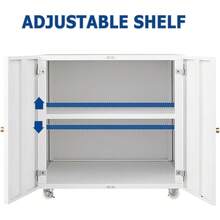 Dragonpad Metal Printer Cabinet With 4 Wheels, Mobile Rolling Cabinet With File Storage, Heavy Duty Under Desk Printers Table Stand With Doors & Adjustable Shelf, Home Office File Organizer Printer Stand - Trắng-2 lớp - Xem 6