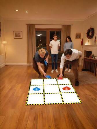 Lightning-Fast Tic-Tac-Toe Game: Fun Team Building & Family Party Activity With Portable Board
