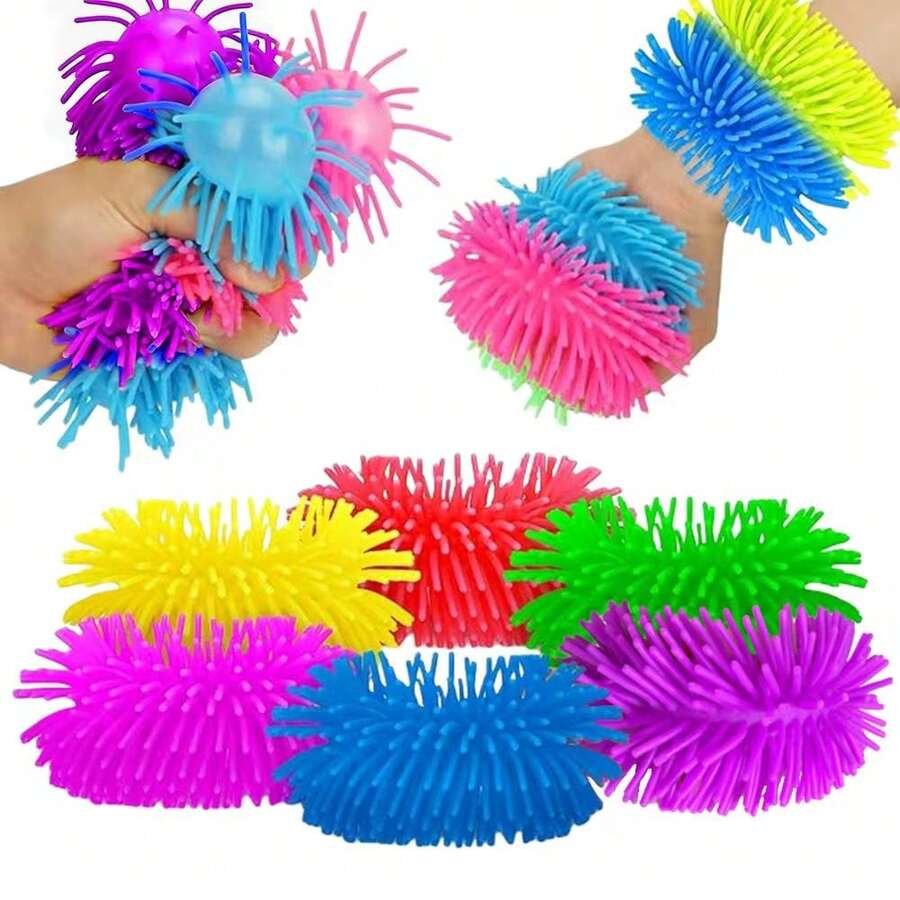 1/6/8Pack Squish Sensory Bracelets Toys, Fidget Bracelet Squish Toy, Stretchy Fidget Soft Bracelet Stress Relief Toys, Fidget Toys - Multicolor - View 1