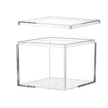 Clear Acrylic Box With Lid, Plastic Square Cube Containers Storage Box 6.7x3.9x5.3Inch/ 170X100X135mm For Candy Pill And Tiny Jewelry,6.7x3.9x5.3Inches - 6.7 x 3.9 x 5.3 英寸 - 查看 1