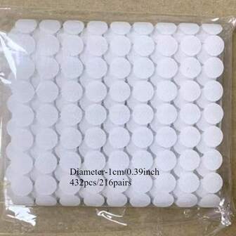 432pcs/408pcs/400pcs Nylon Double-Sided Adhesive Discs, Black & White, Diameter 1cm/1.5cm/2cm, 2pcs/Set, Self-Adhesive & Removable, Suitable For Home, Office, Study, Photo Wall, Holiday Decoration