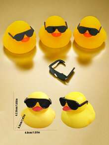 6/12pcs Mini Versatile Rubber Sunglasses Cute Mini Yellow Duck Fashionable Sunglasses Ornaments Automotive Interior Decoration Toy Ducks Cake Decorations Party Decorations Party Favors