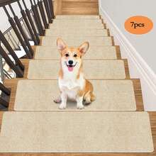 15pcs Wood Stair Treads, Suitable For Indoor Stairs, Non-Slip Carpet, Stair Treads, Spiral Staircase Set, Fit For Indoor Wooden Stairs, 22*70cm (15pcs) Wood Stair Carpet Treads - Multicolor - View 23