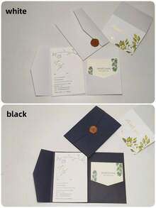 Premium Minimalist Invitation Cards, Envelopes, Invitations, Made Of 250g High-End Specialty Paper - Burgundy - View 9