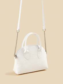 1pc Kids Shell Handbag, Fashionable Versatile Mini Chain Shoulder Bag For Girls - Crocodile Pattern - View 7