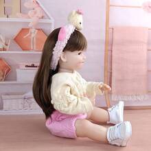 1pc About 22inch Full Body Vinyl Washable Reborn Doll 55cm Popular Cute Simulation Smiling Dolls High Quality Toys Perfect Birthday Gift - Multicolor - View 4