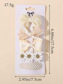 4/5pcs Bohemian Style Cute Bowknot Hair Clips, Sweet Kids Fashion Hair Accessories Gift Set - Multicolor - View 8