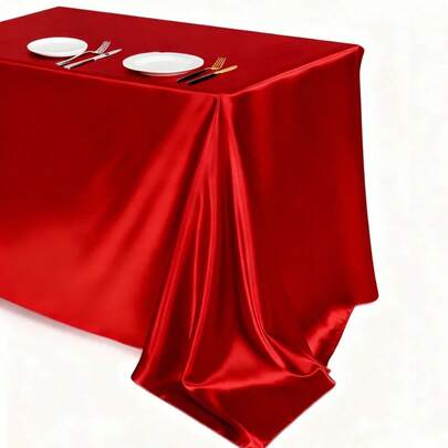 2件套缎面桌布，纯色光滑面料长方形桌布，婚礼装饰，酒红色桌布，生日装饰，生日房间装饰桌布，宴会装饰，派对活动装饰，婚礼派对装饰，家居装饰，餐桌装饰，桌布，派对礼物，厨房装饰桌布