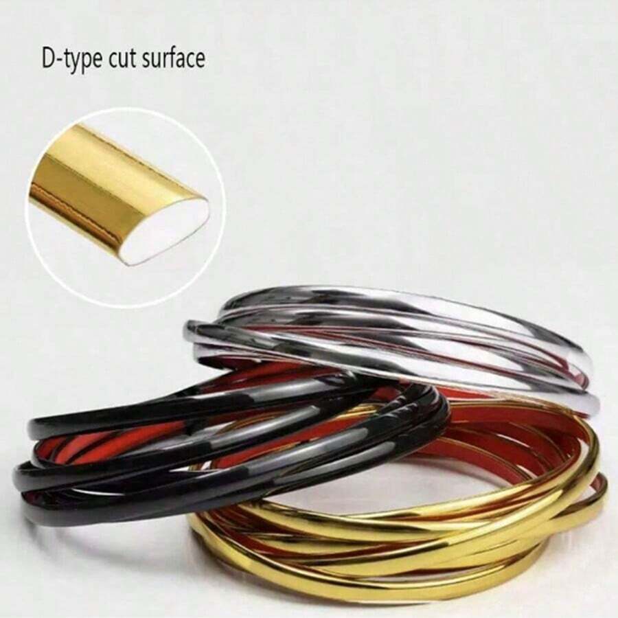 1pc 10m Peel And Stick Trim Molding, Flexible Trim Molding For Backsplash Tile Edge, Self-Adhesive Wall Trim For Corner,D-Shape Baseboard Trim Flexible For Walls, Edges & Borders, Window & Door Frames, Backsplash,Self Adhesive Trim - Multicolor - View 1