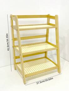 Estante de almacenamiento de 2 niveles para estación de café, soporte de bambú para tazas de encimera, estante de cocina, accesorios para barra de té y café, estante para matcha, exhibidor de tazas, estante para condimentos, adecuado para sala de estar, cocina, estudio, dormitorio y baño - color madera - Ver 2